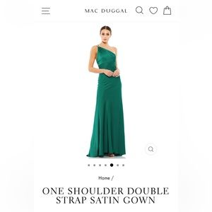 Mac Duggal One shoulder Double Strap Satin Gown